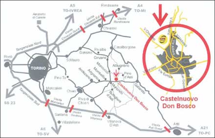Clicca e potrai visualizzarla ingrandita,  e se poi  vuoi delle indicazioni  Clicca sui link sottostanti  e saprete come fare per raggiungerci  a raggiungerci da: Torino - Asti - autostrada Torino-Piacenza A21 - autostrada Torino-Milano A4 - per chi si trova a Castelnuovo